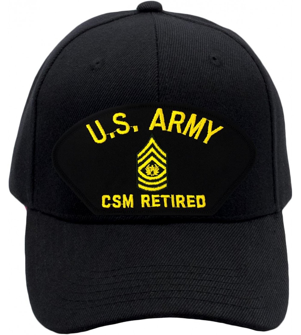 Baseball Caps US Army - CSM Retired Hat/Ballcap Adjustable One Size Fits Most - Black - CI180C0Q7YZ $23.54