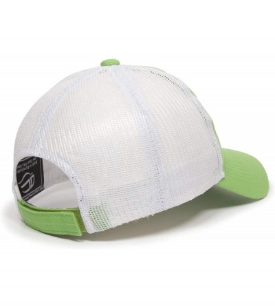 Baseball Caps Garment Washed Meshback Cap - Lime/White - CJ11PPEPSZP $13.55