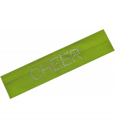 Headbands Cheer Rhinestone Cotton Stretch Headband - Lime Green - C111L60D01V $22.49