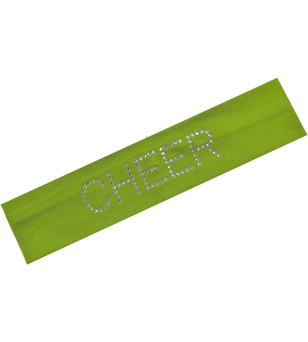 Headbands Cheer Rhinestone Cotton Stretch Headband - Lime Green - C111L60D01V $11.25