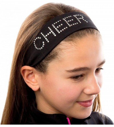 Headbands Cheer Rhinestone Cotton Stretch Headband - Lime Green - C111L60D01V $11.25