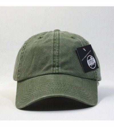 Baseball Caps Vintage Year Plain Washed Cotton Adjustable 6 Panel Dad Hat Baseball Cap - Olive Green - CE12O3K3GNP $10.78