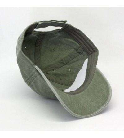 Baseball Caps Vintage Year Plain Washed Cotton Adjustable 6 Panel Dad Hat Baseball Cap - Olive Green - CE12O3K3GNP $10.78