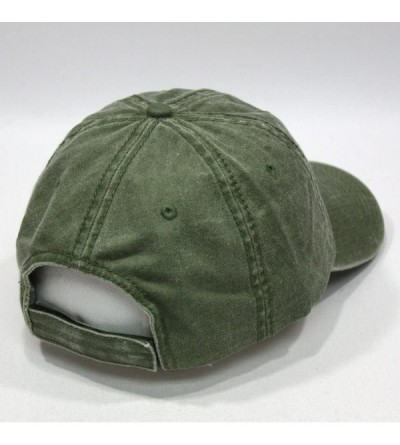 Baseball Caps Vintage Year Plain Washed Cotton Adjustable 6 Panel Dad Hat Baseball Cap - Olive Green - CE12O3K3GNP $10.78