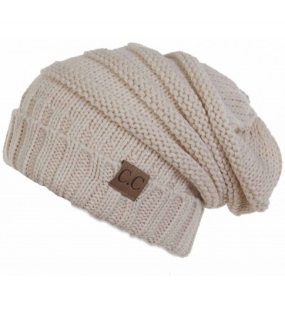 Skullies & Beanies Trendy Warm Oversized Chunky Soft Cable Knit Slouchy - New Beige - CI18CCW8RMY $10.51