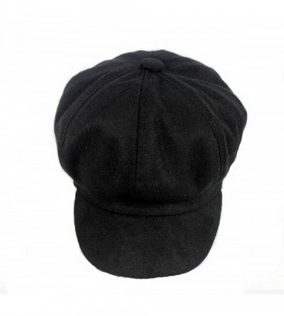 Newsboy Caps Women Vintage Newsboy Cabbie Peaked Beret Cap Warm Baker Boy Visor Hat Flat Cap - Black - CL1888N35W8 $9.71