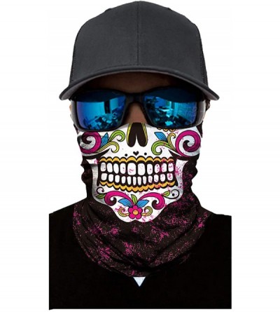 Balaclavas Seamless Face Mask Neck Gaiter UV Protection Windproof Face Mask Scarf - Skull G - CF194KA7MUW $11.84