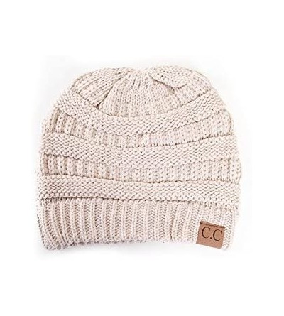 Skullies & Beanies 3pc Set Trendy Warm Chunky Soft Stretch Cable Knit Beanie Scarves Gloves Set - Beige - CS187GNTOZ7 $43.83