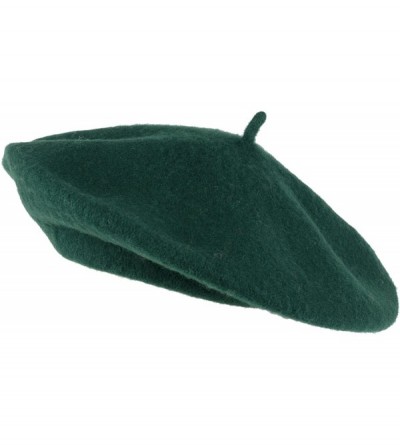 Berets Wool Blend French Beret for Men and Women in Plain Colours - Green - C712NR32GUQ $11.37