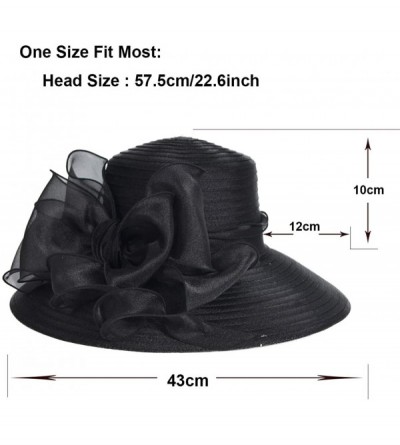 Bucket Hats Lady Derby Dress Church Cloche Hat Bow Bucket Wedding Bowler Hats - 1 White - C6196T83XTZ $26.77