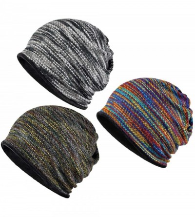 Skullies & Beanies Colorful Beanies Cancer Headwear Skull Cap Knitted hat Scarf for Womens Mens - 3pack - C818QC9X2A4 $26.01