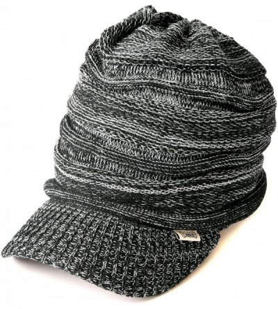 Skullies & Beanies Mens Summer Knit Beanie Hat - Womens Slouchy Visor Cap Winter Baggy Slouch Knit - Mix Black - CV11K50YDHN ...
