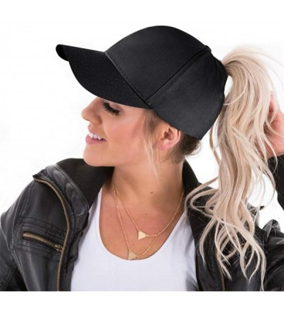 Baseball Caps Ponytail Baseball Glitter Ponycaps Adjustable - Aa-classic-black - CR18M5I0CSS $13.02