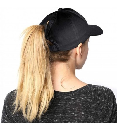 Baseball Caps Ponytail Baseball Glitter Ponycaps Adjustable - Aa-classic-black - CR18M5I0CSS $13.02