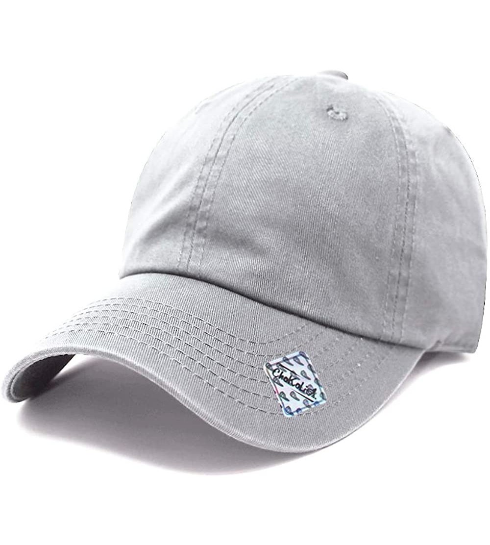 Baseball Caps Baseball Cap Dad Hat for Men and Women Cotton Low Profile Adjustable Polo Curved Brim - Grey - CH182A6DU63 $18.74