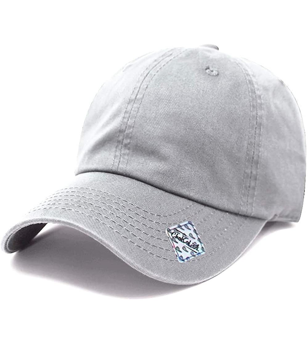 Baseball Caps Baseball Cap Dad Hat for Men and Women Cotton Low Profile Adjustable Polo Curved Brim - Grey - CH182A6DU63 $8.38