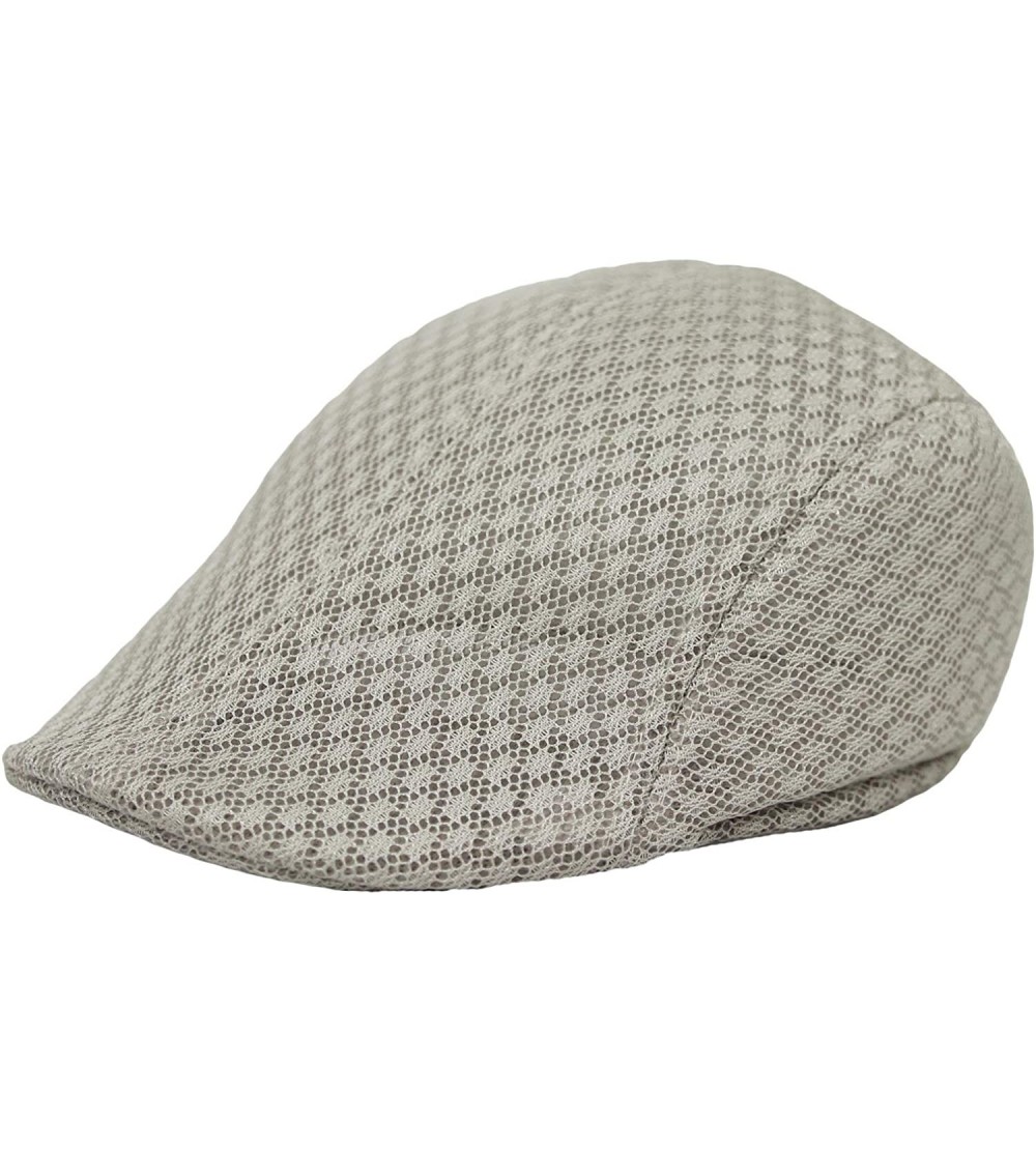 Newsboy Caps Breathable Mesh Summer Hat Newsboy Ivy Cap Cabbie Flat Cap UZ30053 - Ivory - C918WYI9I7O $11.16