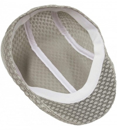 Newsboy Caps Breathable Mesh Summer Hat Newsboy Ivy Cap Cabbie Flat Cap UZ30053 - Ivory - C918WYI9I7O $11.16