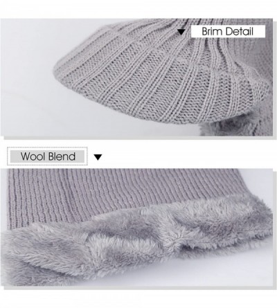 Skullies & Beanies Flannel Unisex Beanie hat - Gray With Brim - CS189S9OG8X $15.47