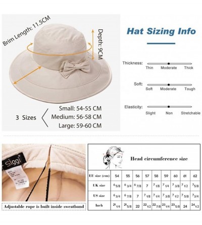 Sun Hats Womens Packable Bucket Travel Cotton SPF Sun Hat Chin Strap SPF Fishing Bonnet 56-58cm - Navy_69038 - C918SO7D9H3 $1...