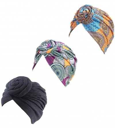 Skullies & Beanies African Pattern Headwrap Pre Tied Stretch - 3 Packs 01 - CK18YAGOGTN $18.13