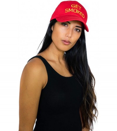 Baseball Caps 6 Panel Get Smoked Hat Persona 5 - Red - CZ186DW5OEG $14.24
