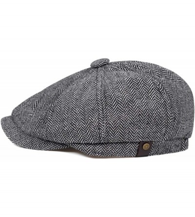 Newsboy Caps Newsboy caps Cotton Wool Flat hat Hats for Men Ivy hat Golf Adjustable Driving hat - Grey - C618X8Q9X0W $14.73