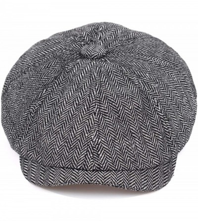 Newsboy Caps Newsboy caps Cotton Wool Flat hat Hats for Men Ivy hat Golf Adjustable Driving hat - Grey - C618X8Q9X0W $14.73