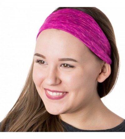 Headbands Xflex Space Dye Adjustable & Stretchy Wide Headbands for Women - Heavyweight Space Dye Magenta - CH17XWLG0E0 $14.23