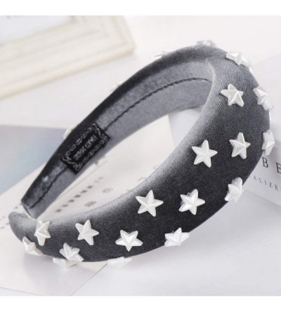 Headbands Women Hairband Cute Sponge Velvet Star Headband Hair Accessories Hair Head Hoop - Gray - C118U766ADK $11.92