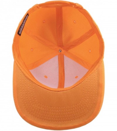 Baseball Caps Plain Blank Flat Brim Adjustable Snapback Baseball Caps LOT 6 Pack - Orange - C618WE8AOCX $31.33