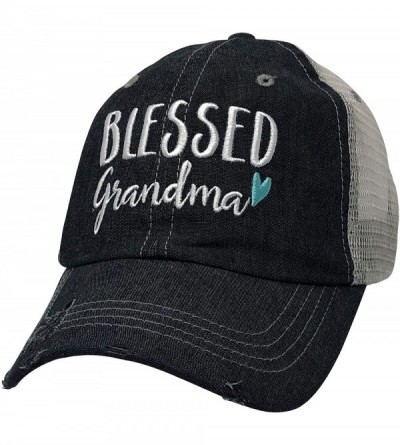 Baseball Caps Blessed Grandma Embroidered Baseball Hat Mesh Trucker Style Hat Cap Mothers Day Pregnancy Announcement Dark Gre...