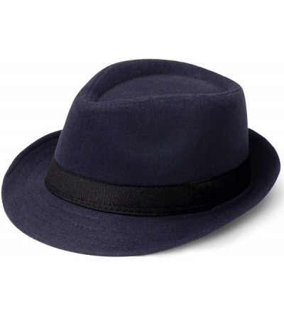 Fedoras 1920s Panama Fedora Hat Cap for Men Gatsby Hat for Men 1920s Mens Gatsby Costume Accessories - Y-navy - CQ18R3ZED59 $...