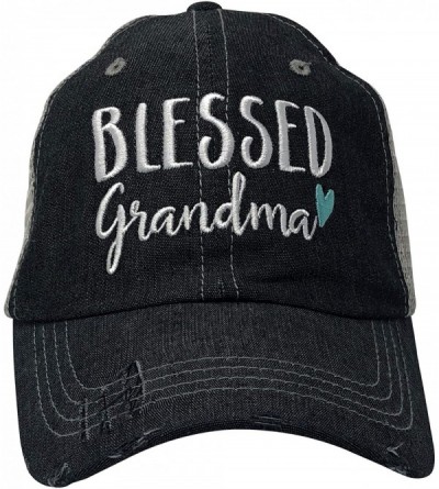 Baseball Caps Blessed Grandma Embroidered Baseball Hat Mesh Trucker Style Hat Cap Mothers Day Pregnancy Announcement Dark Gre...