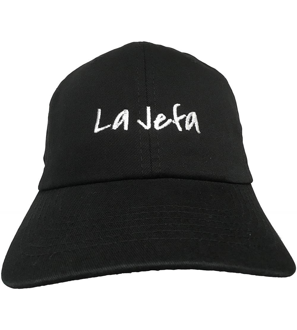 Baseball Caps La Jefa - Black Embroidered Ball Cap - CD12LTGKAEZ $16.47