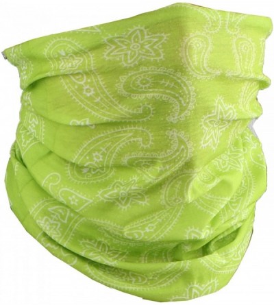 Balaclavas Paisley Bandana Neck Gaiter Tube Headwear Motorcycle Face Scarf - Paisley Flowers Lime - C519967UUZH $11.96