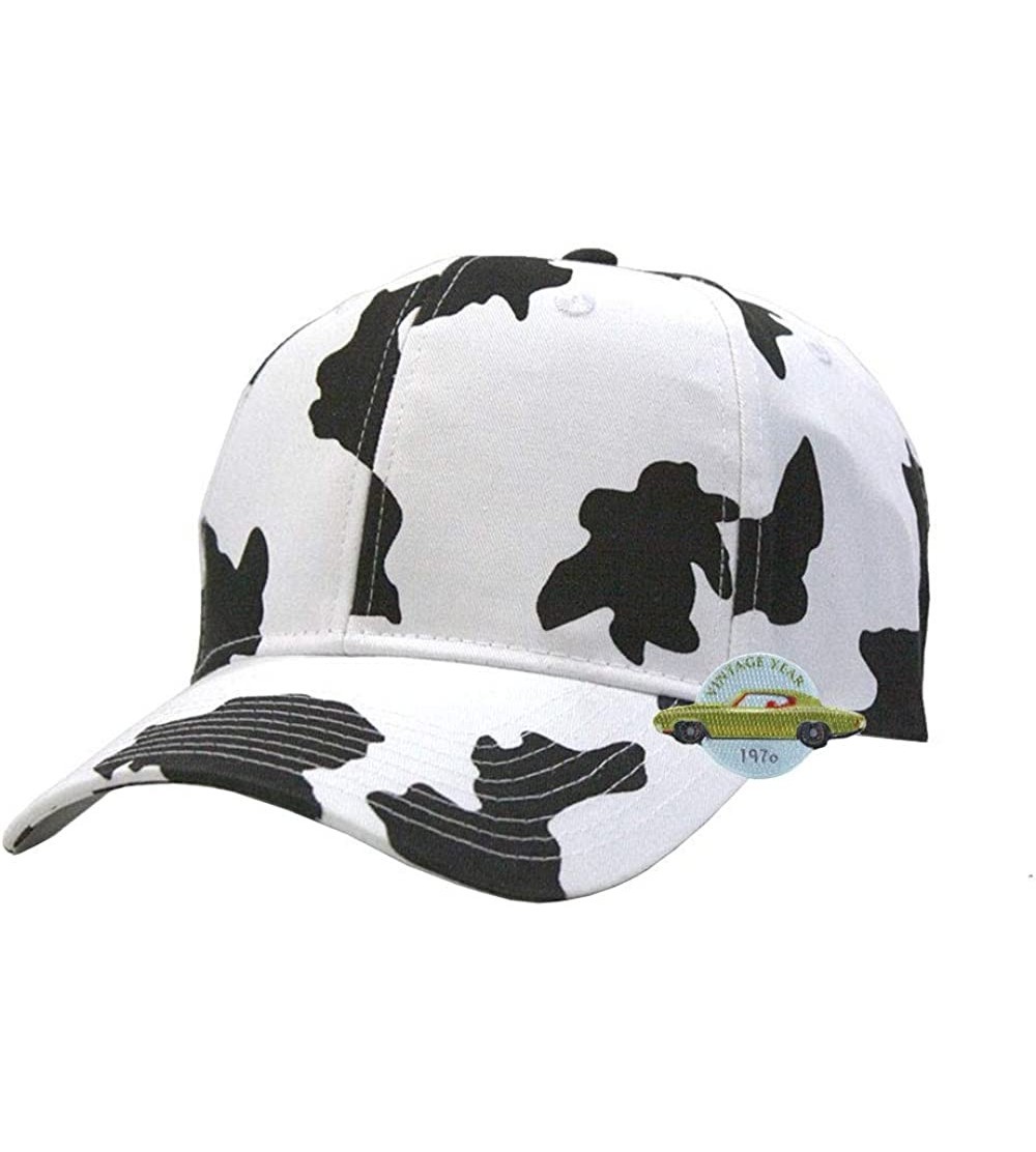 Baseball Caps Milk Cow Adjustable Snapback Baseball Cap White Free Patch - 70's - CV193RNL37N $15.58