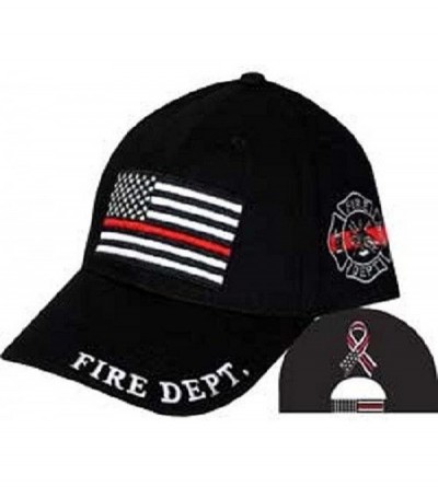 Skullies & Beanies Thin Red Line USA Fire Memorial Ribbon Badge Fallen Black Officers Cap Hat EE - CT187ATLKHN $9.21