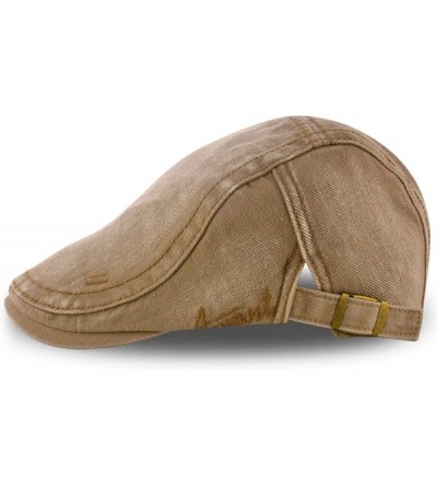 Newsboy Caps Men Beret Hat Cotton Buckle Adjustable Newsboy Hats Cabbie Gatsby Cap - Hat-t2-beige - CP18EX6QZHK $14.28