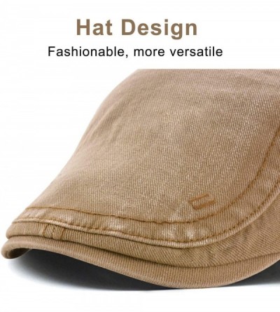 Newsboy Caps Men Beret Hat Cotton Buckle Adjustable Newsboy Hats Cabbie Gatsby Cap - Hat-t2-beige - CP18EX6QZHK $14.28