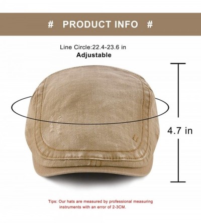 Newsboy Caps Men Beret Hat Cotton Buckle Adjustable Newsboy Hats Cabbie Gatsby Cap - Hat-t2-beige - CP18EX6QZHK $14.28