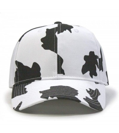 Baseball Caps Milk Cow Adjustable Snapback Baseball Cap White Free Patch - 70's - CV193RNL37N $15.58