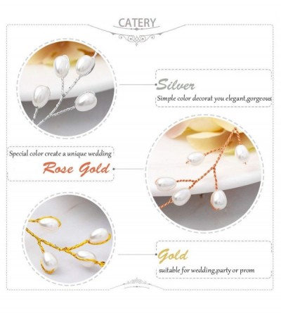 Headbands Bride Wedding Headband Pearl Hair Vine Bridal Hair Accessories for Women(Rose Gold) - Rose Gold - C718OZA3K60 $8.51