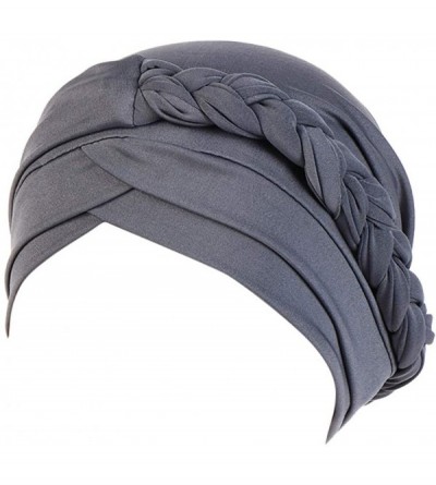 Skullies & Beanies Women Solid Plait India Hat Muslim Ruffle Cancer Chemo Beanie Turban Wrap Cap Summer Best 2019 New - Gray ...