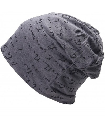 Skullies & Beanies The Full Alphabet Stretch Soft Slouchy Beanie Hat Cap - Gray - CH11XKYHMOR $7.90