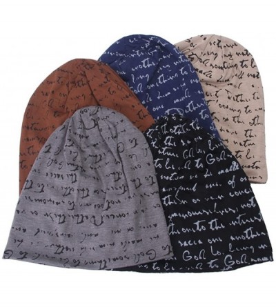 Skullies & Beanies The Full Alphabet Stretch Soft Slouchy Beanie Hat Cap - Gray - CH11XKYHMOR $7.90