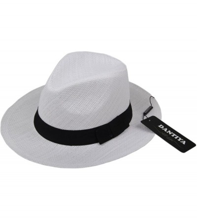 Fedoras Unisex Casual Fedora Straw Hat Cap with Belt - Color3 - CX12HP1D0QT $19.17