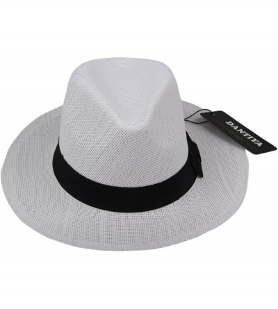 Fedoras Unisex Casual Fedora Straw Hat Cap with Belt - Color3 - CX12HP1D0QT $19.17