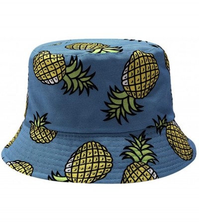 Bucket Hats Bucket Hat for Men and Women Pineapple Printed Classic Cotton Cap Floppy Hat for Safari Holiday Beach Vacation - ...