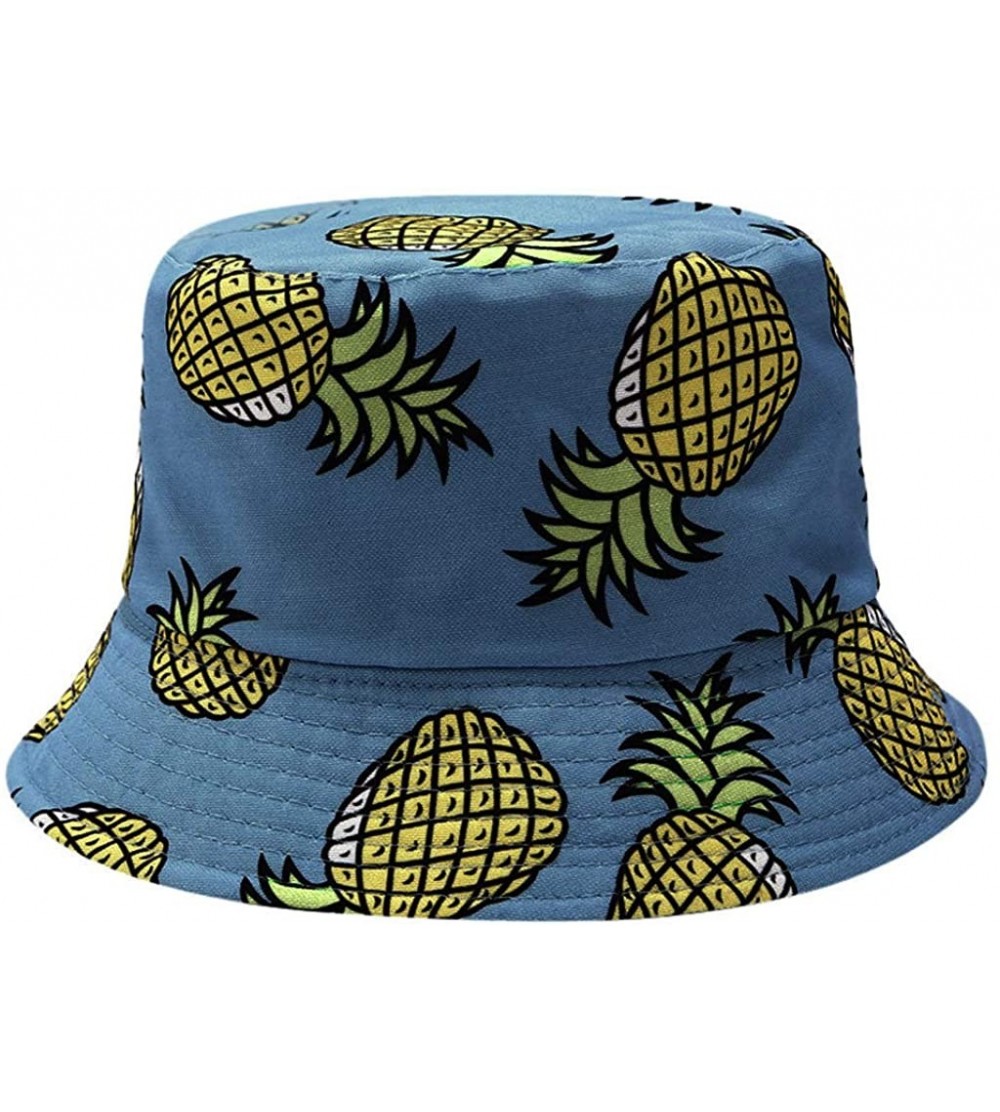 Bucket Hats Bucket Hat for Men and Women Pineapple Printed Classic Cotton Cap Floppy Hat for Safari Holiday Beach Vacation - ...